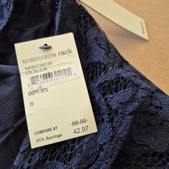 BB Dakota Elegant Navy Lace Dress - Picture 6 of 9